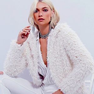 White fluffy sweater!